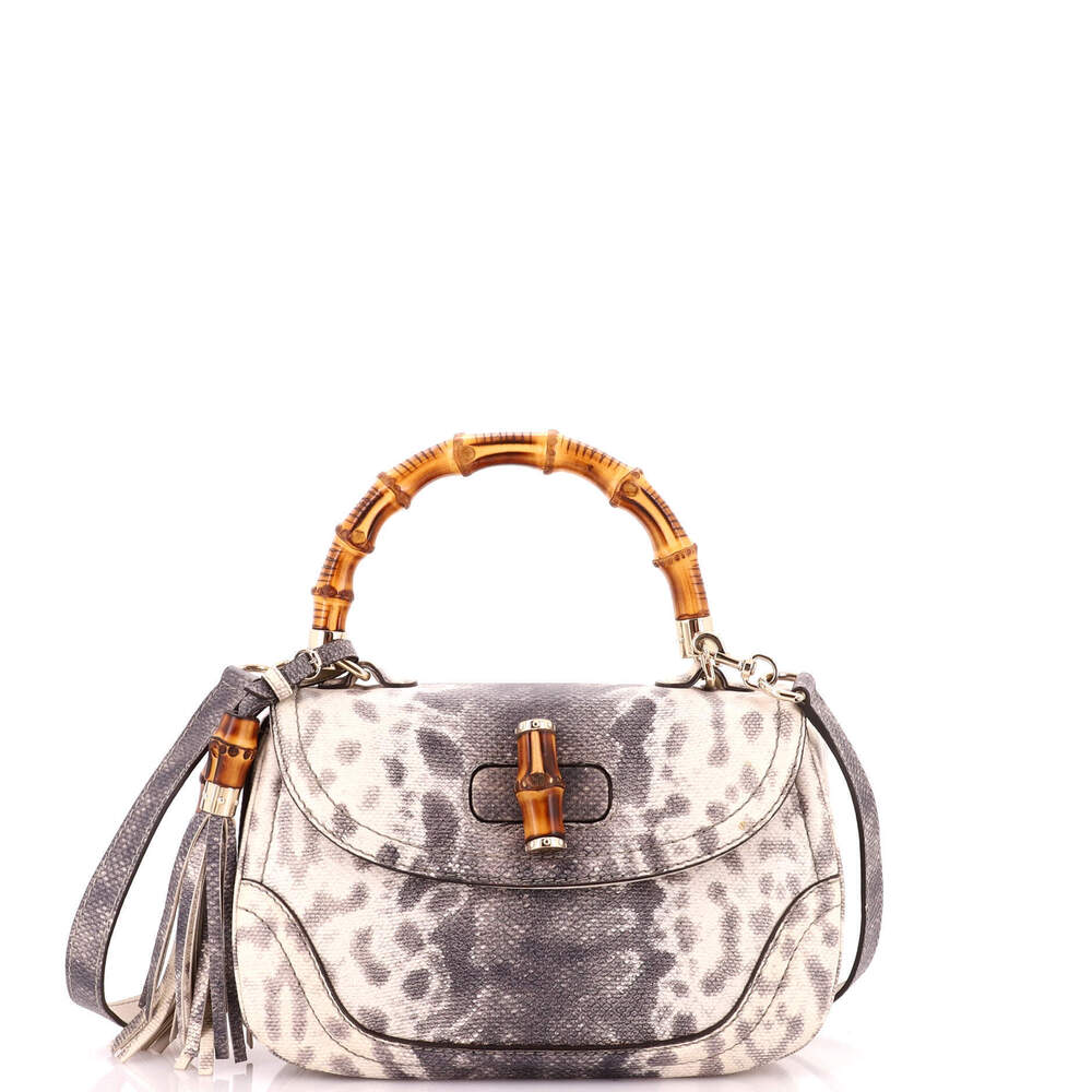 Gucci Medium New Convertible Bamboo Top Handle Bag